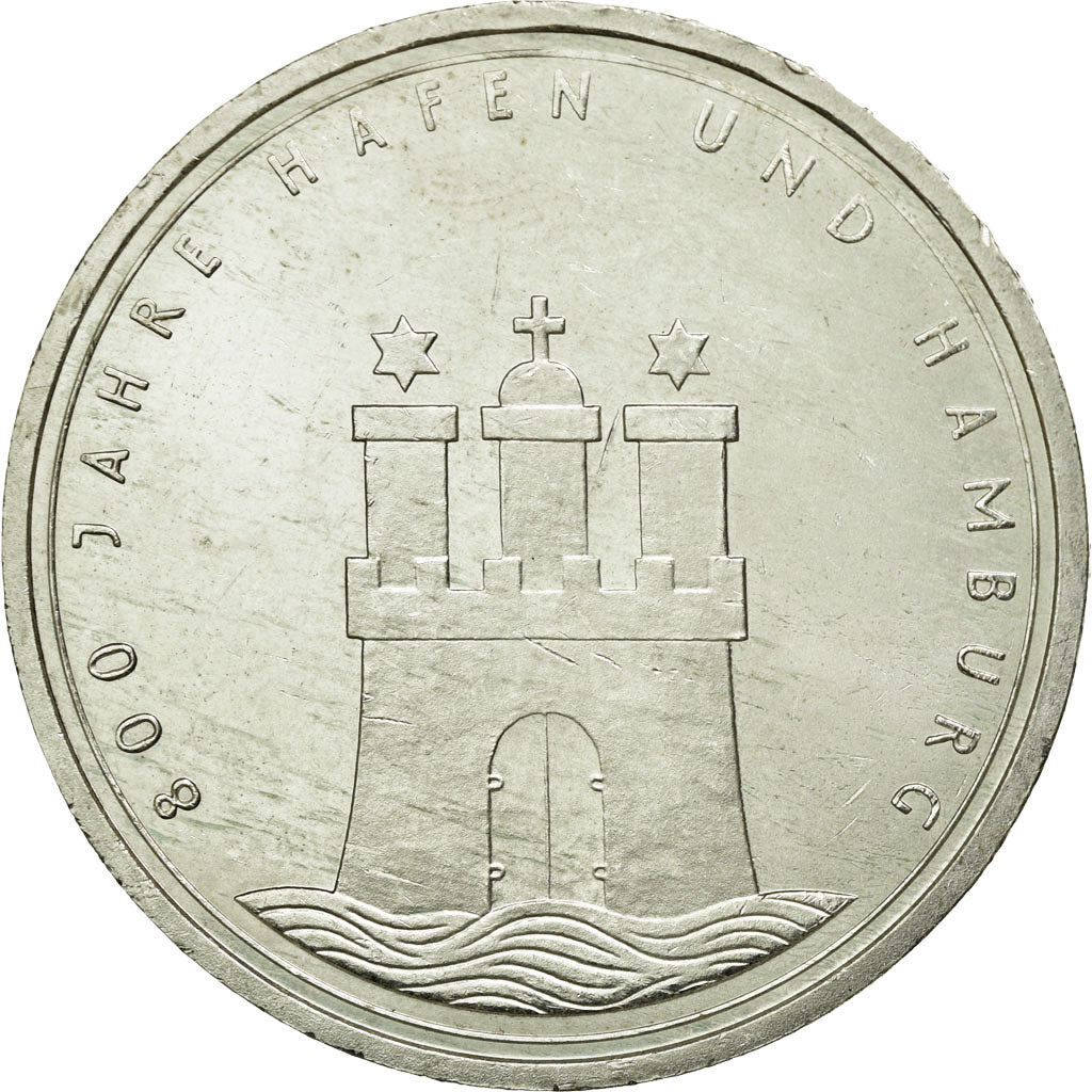 Coin, GERMANY - FEDERAL REPUBLIC, 10 Mark, 1989, Hamburg, Germany, MS(60-62)