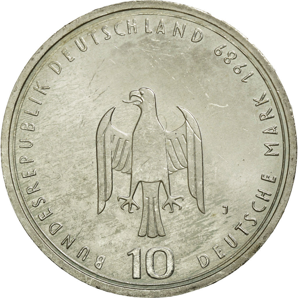 Coin, GERMANY - FEDERAL REPUBLIC, 10 Mark, 1989, Hamburg, Germany, MS(60-62)