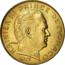 Coin, Monaco, Rainier III, 20 Centimes, 1977, AU(55-58), Aluminum-Bronze