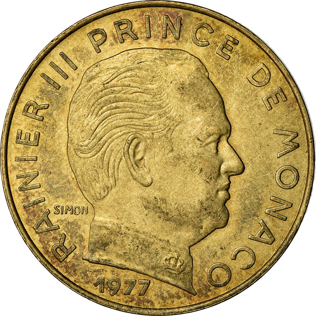 Coin, Monaco, Rainier III, 20 Centimes, 1977, VF(30-35), Aluminum-Bronze