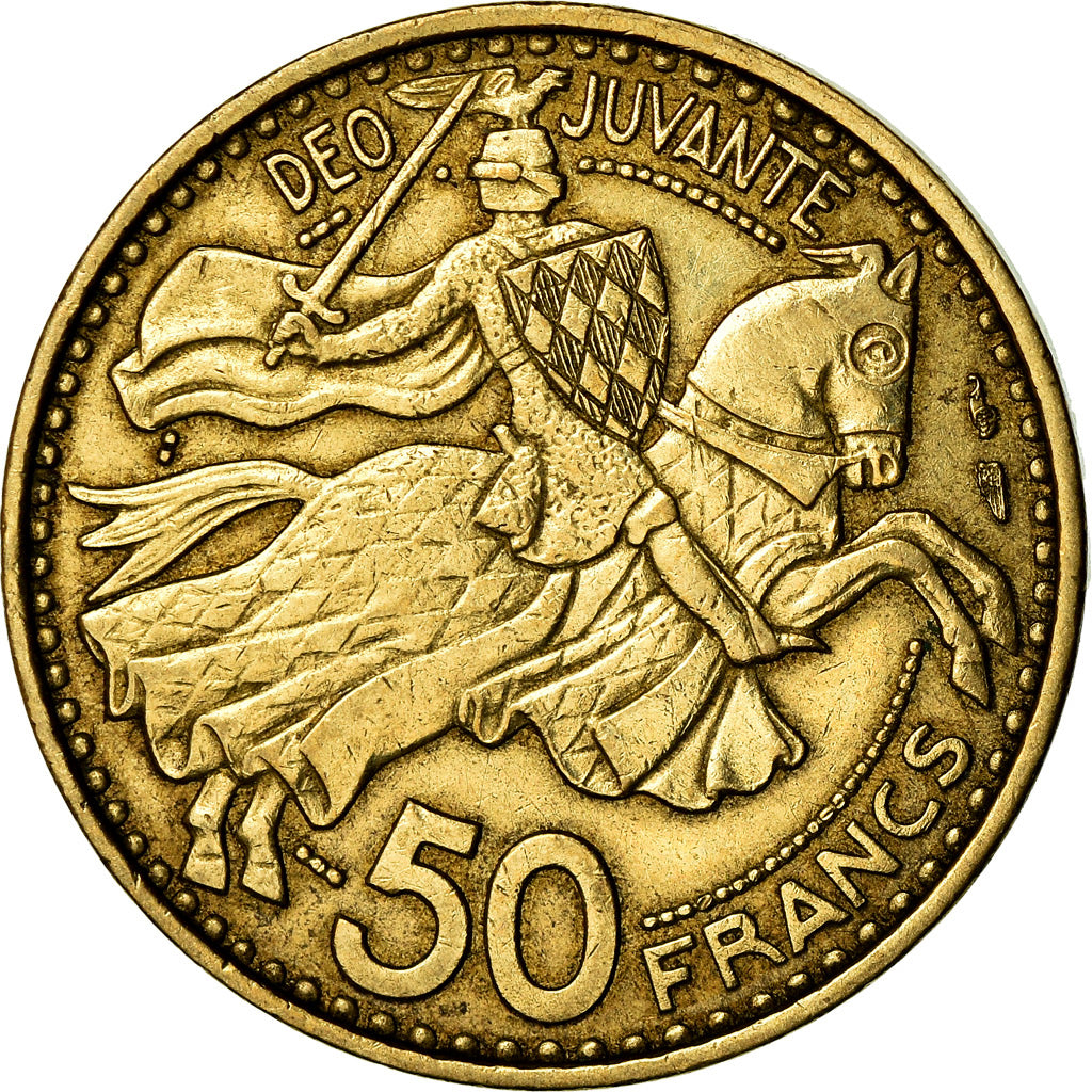 Moneta, Monaco, Rainier III, 50 Francs, Cinquante, 1950, Monaco, BB+
