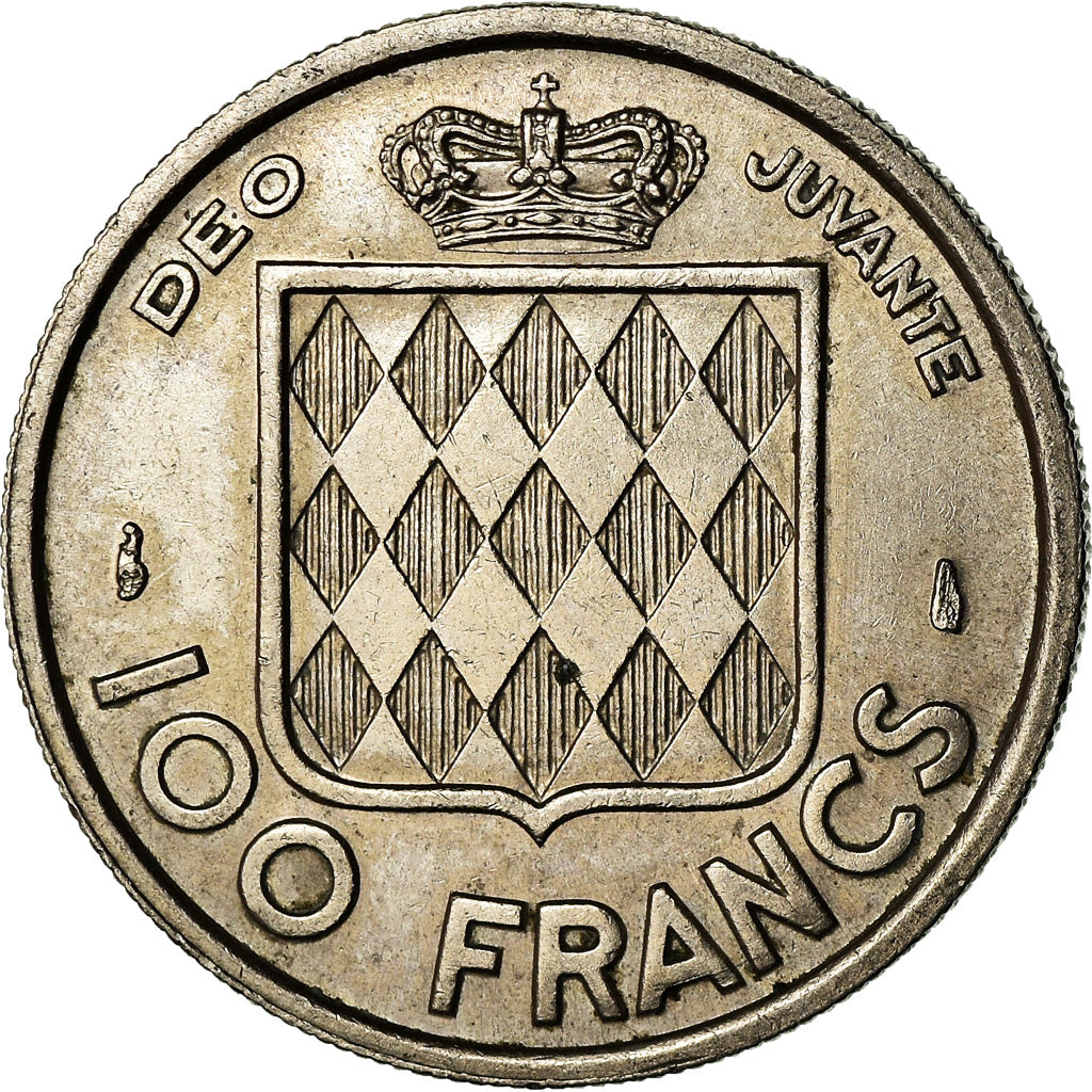 Moeda, Mónaco, Rainier III, 100 Francs, Cent, 1956, EF(40-45), Cobre-níquel