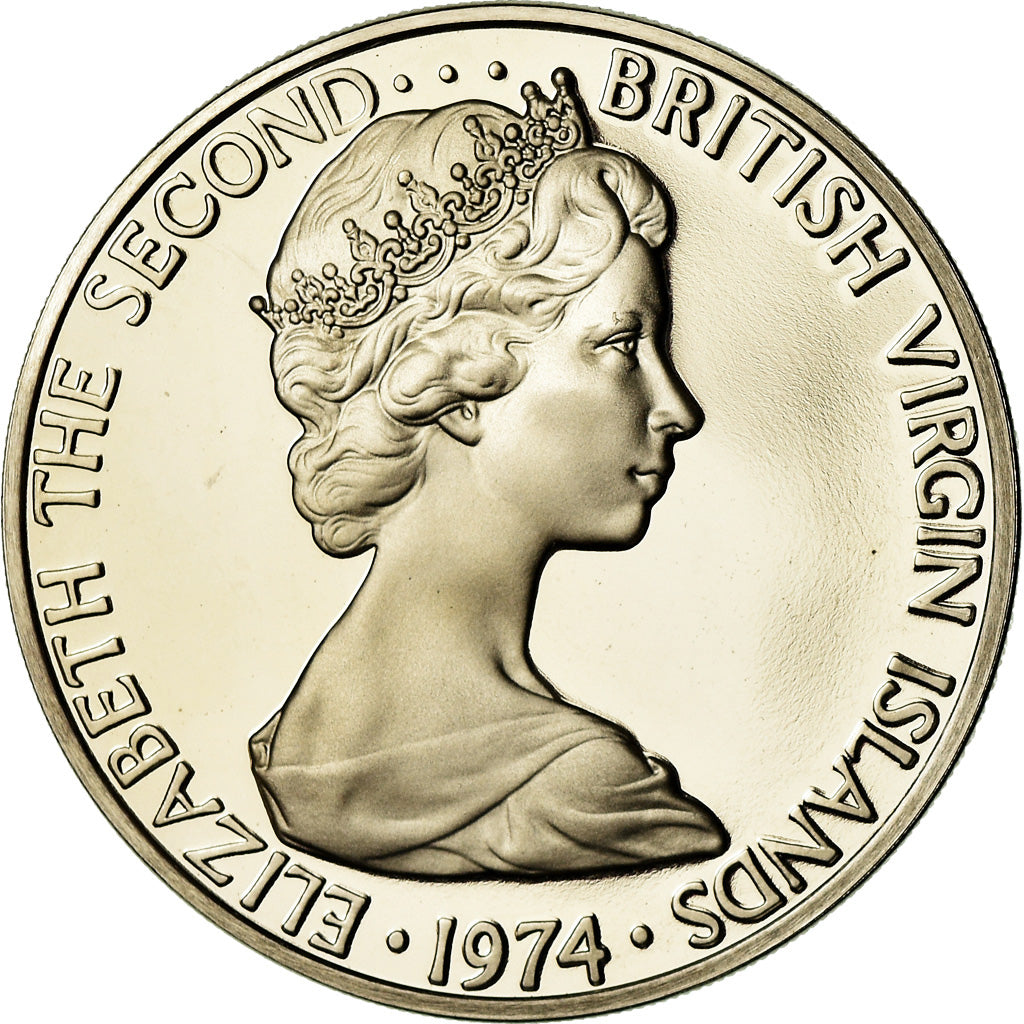 Coin, BRITISH VIRGIN ISLANDS, Elizabeth II, 50 Cents, 1974, Franklin Mint