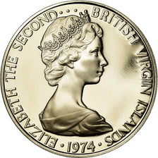 Moneta, ISOLE VERGINI BRITANNICHE, Elizabeth II, 25 Cents, 1974, Franklin Mint