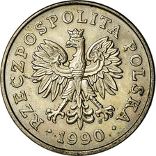 Moeda, Polónia, 100 Zlotych, 1990, Warsaw, VF(30-35), Cobre-níquel, KM:214