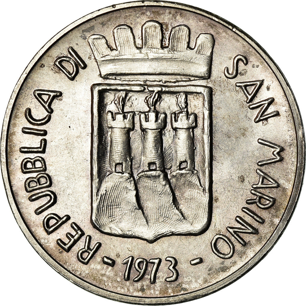 Coin, San Marino, 500 Lire, 1973, AU(55-58), Silver, KM:29