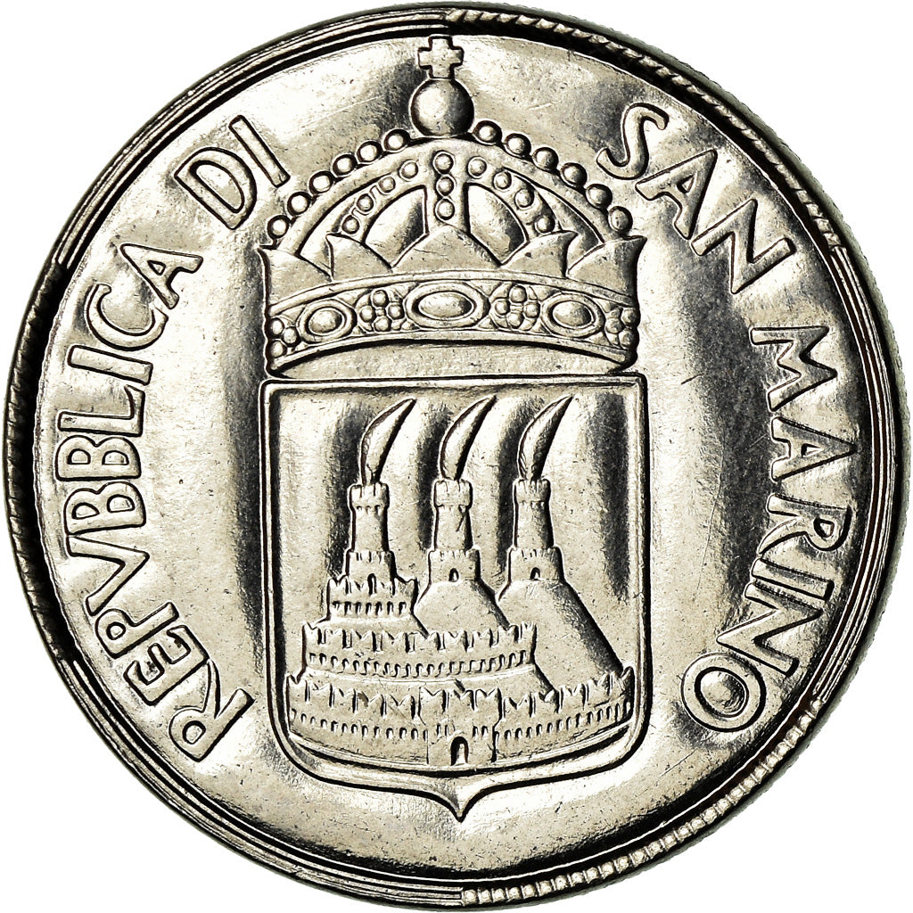 Coin, San Marino, 50 Lire, 1973, Rome, MS(65-70), Steel, KM:27