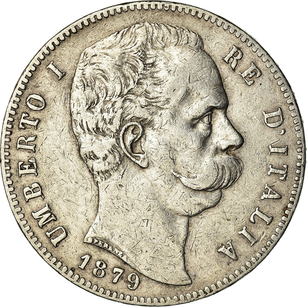 Coin, Italy, Umberto I, 5 Lire, 1879, Rome, EF(40-45), Silver, KM:20