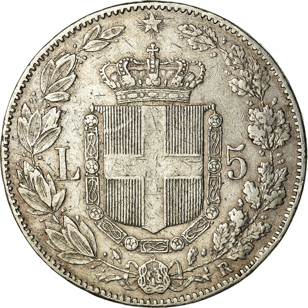 Coin, Italy, Umberto I, 5 Lire, 1879, Rome, EF(40-45), Silver, KM:20