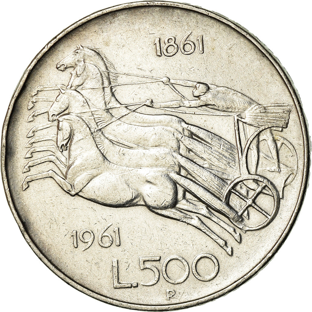 Coin, Italy, 500 Lire, 1961, Rome, EF(40-45), Silver, KM:99
