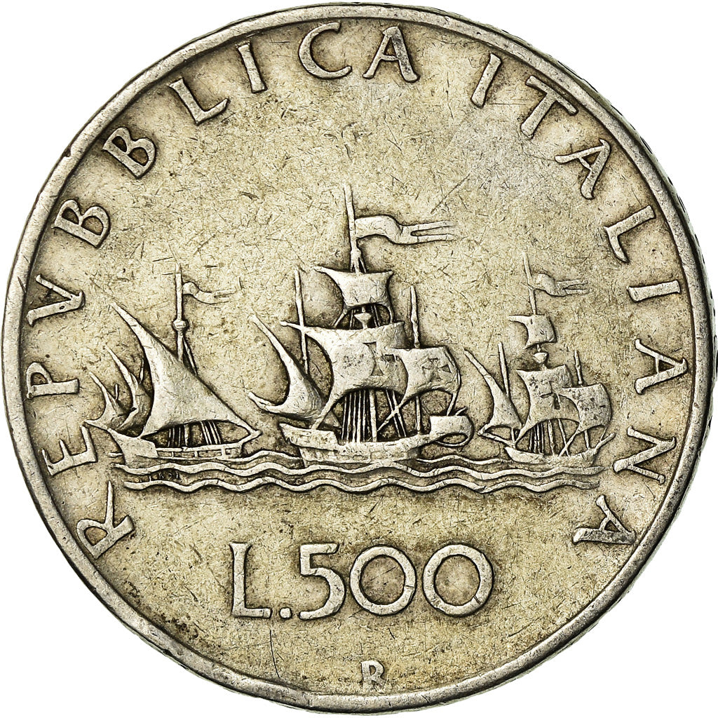 Coin, Italy, 500 Lire, 1959, Rome, EF(40-45), Silver, KM:98