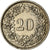 Munten, Zwitserland, 20 Rappen, 1952, Bern, ZF, Copper-nickel, KM:29a