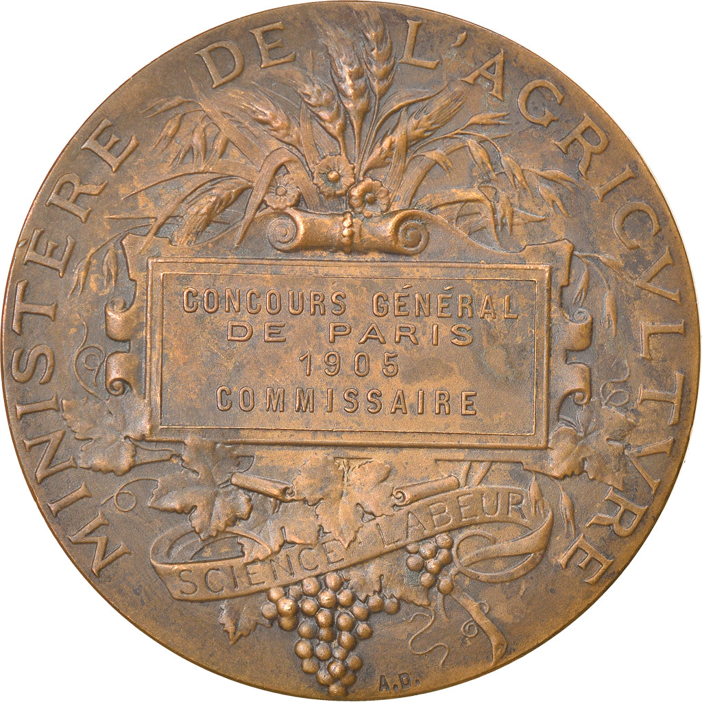 France, Medal, Agriculture, Concours Général de Paris, Commissaire, 1905