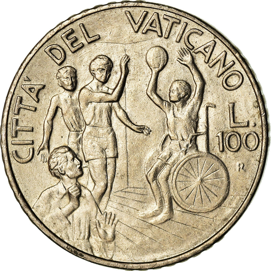 Coin, VATICAN CITY, John Paul II, 100 Lire, 1994, AU(55-58), Copper-nickel