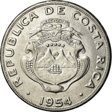 Moneda, Costa Rica, 2 Colones, 1954, MBC, Acero inoxidable, KM:187.1