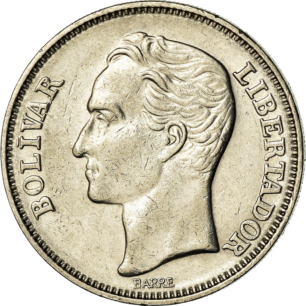 Moeda, Venezuela, 2 Bolivares, 1967, AU(50-53), Níquel, KM:43