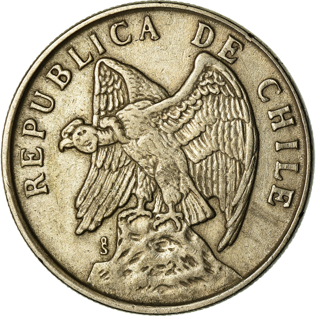Moneta, Cile, 50 Centavos, 1975, BB, Rame-nichel, KM:206