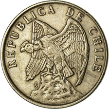 Moneta, Cile, 50 Centavos, 1975, BB, Rame-nichel, KM:206