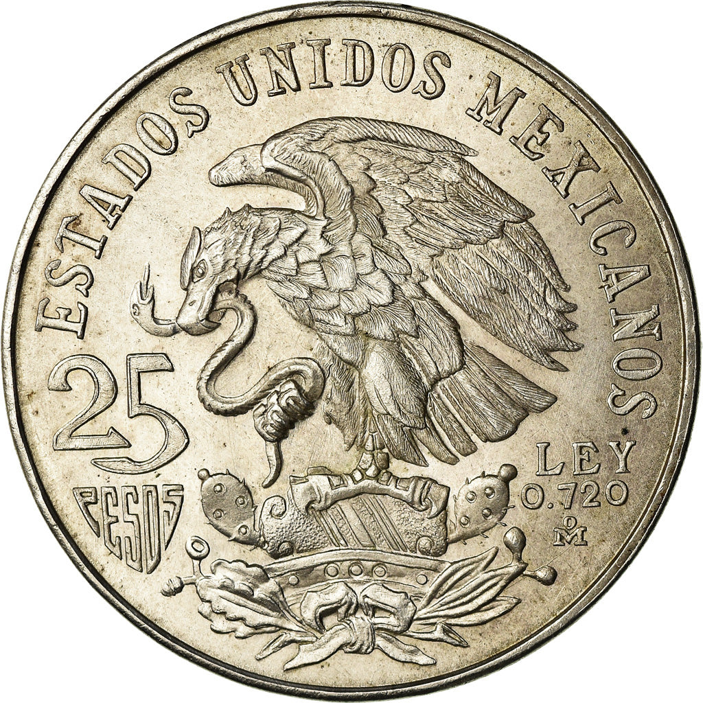 Moneta, Messico, 25 Pesos, 1968, Mexico City, BB, Argento, KM:479.1