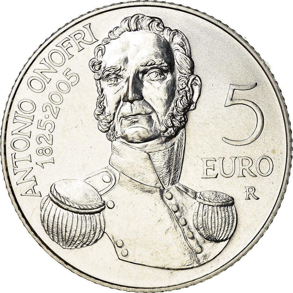 San Marino, 5 Euro, Antonio Onofri, 2005, Rome, MS(60-62), Srebro, KM:468