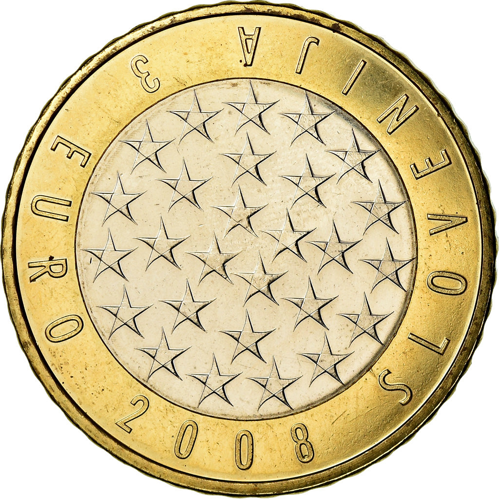 Slowenien, 3 Euro, 2008, VZ, Bi-Metallic, KM:81