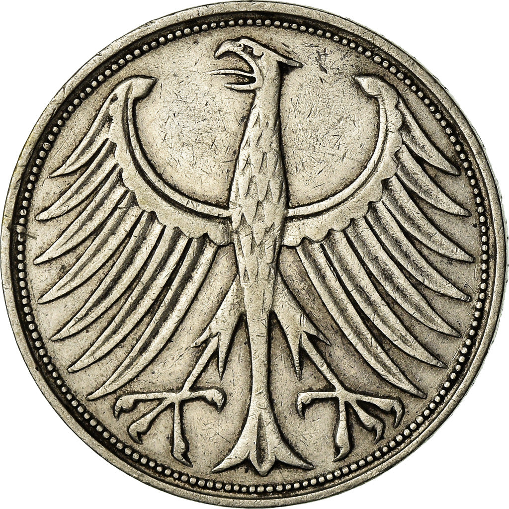 Monnaie, République fédérale allemande, 5 Mark, 1951, Hamburg, TB+, Argent