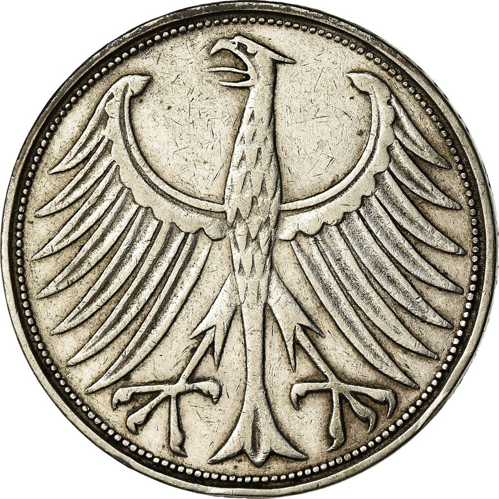 Moeda, ALEMANHA - REPÚBLICA FEDERAL, 5 Mark, 1951, Karlsruhe, VF(30-35), Prata