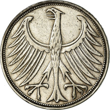 Moeda, ALEMANHA - REPÚBLICA FEDERAL, 5 Mark, 1951, Karlsruhe, VF(30-35), Prata