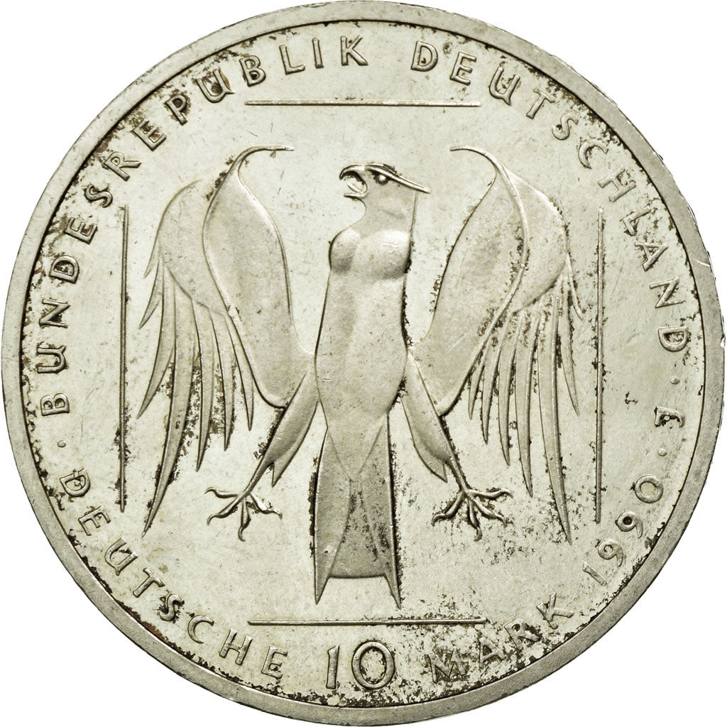 Coin, GERMANY - FEDERAL REPUBLIC, 10 Mark, 1990, Hamburg, Germany, MS(60-62)