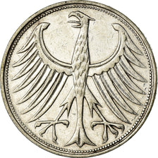 Coin, GERMANY - FEDERAL REPUBLIC, 5 Mark, 1963, Stuttgart, EF(40-45), Silver