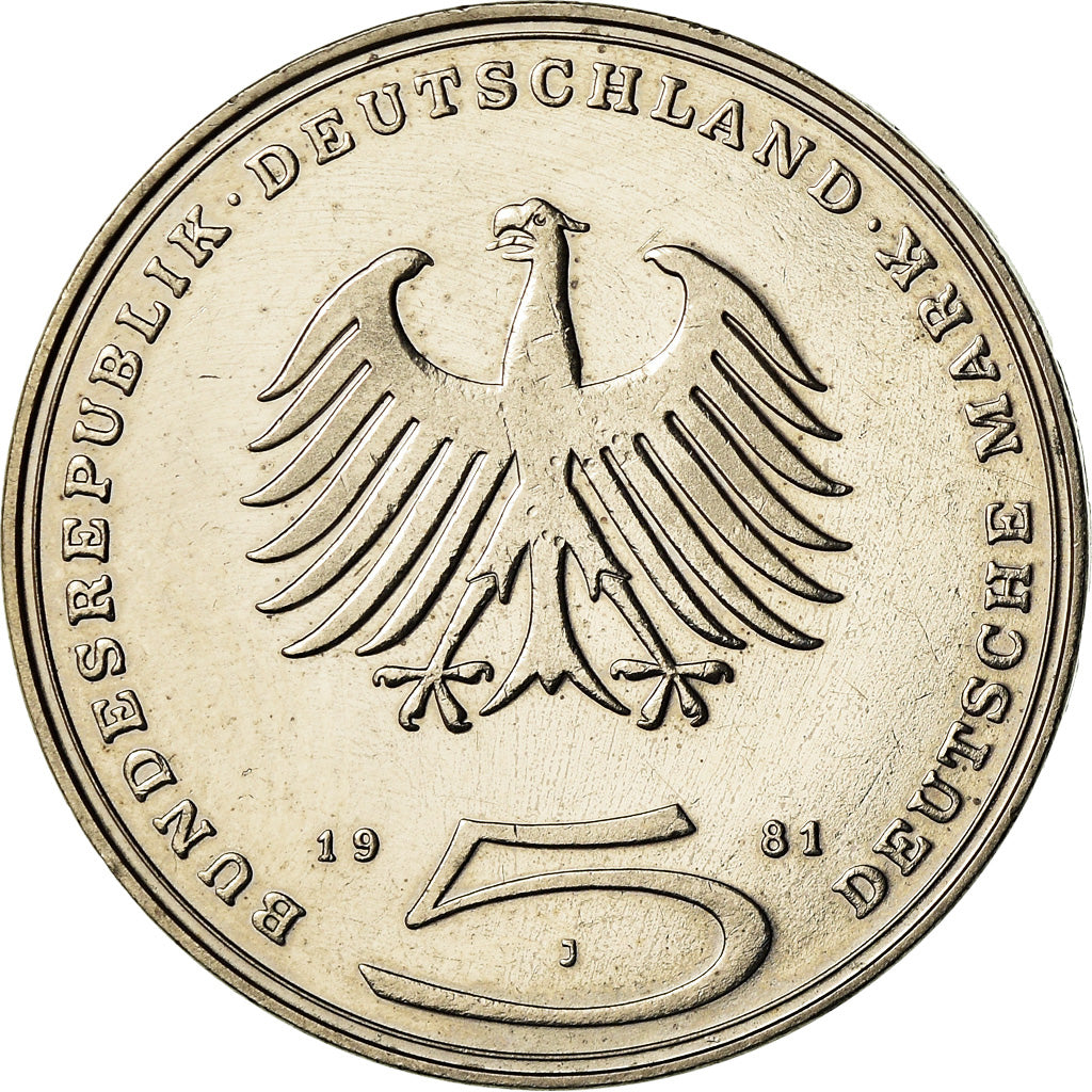 Coin, GERMANY - FEDERAL REPUBLIC, 5 Mark, 1981, Hamburg, Germany, AU(50-53)