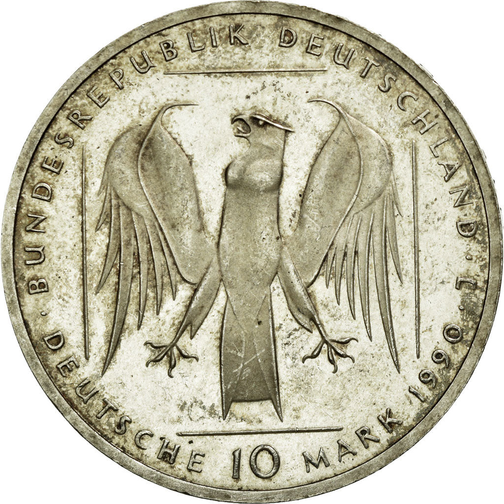 Coin, GERMANY - FEDERAL REPUBLIC, 10 Mark, 1990, Hamburg, Germany, MS(60-62)