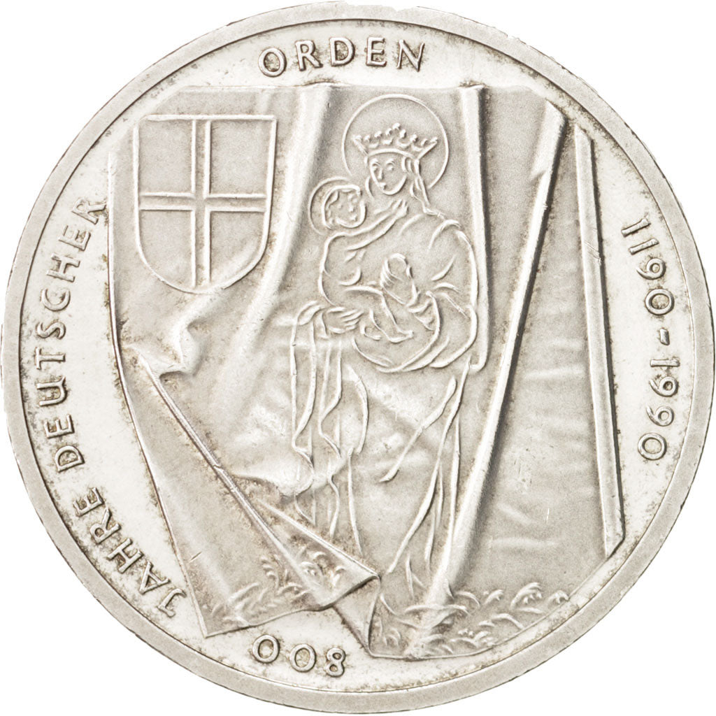 GERMANY - FEDERAL REPUBLIC, 10 Mark, 1990, Hamburg, Germany, MS(63), Silver,...