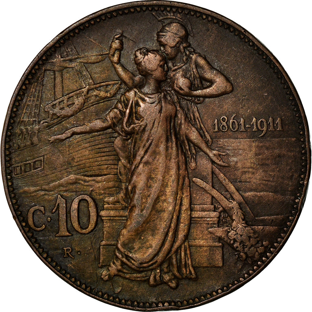 Moneta, Włochy, Vittorio Emanuele III, 10 Centesimi, 1911, Rome, EF(40-45)