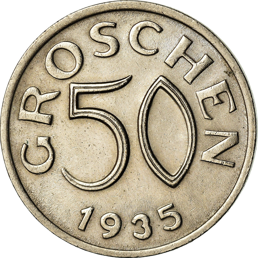 Moneda, Austria, 50 Groschen, 1935, EBC+, Cobre - níquel, KM:2854