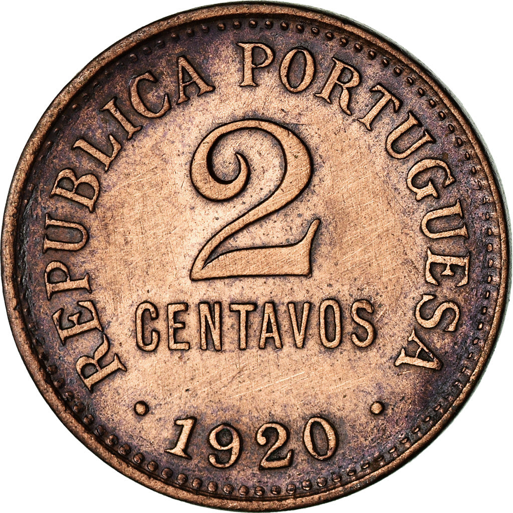 Coin, Portugal, 2 Centavos, 1920, EF(40-45), Bronze, KM:568