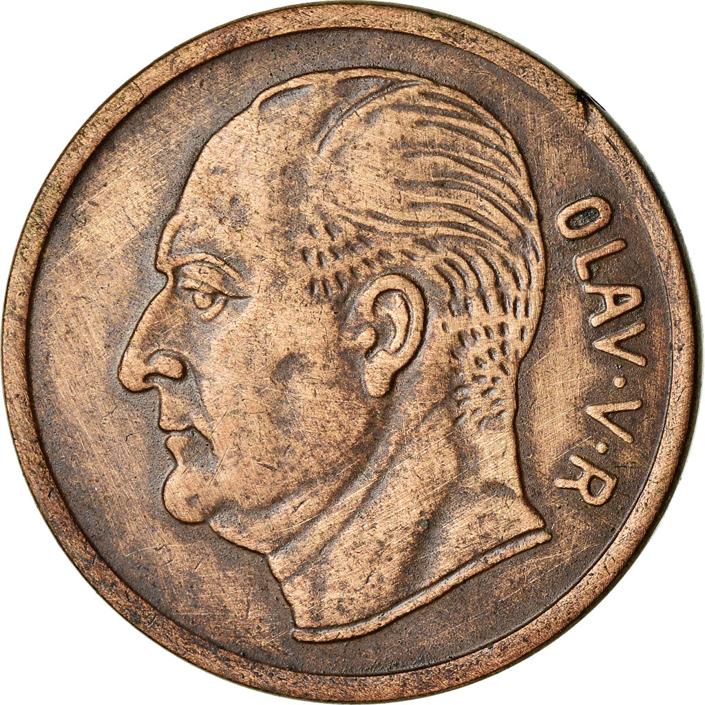Munten, Noorwegen, Olav V, 5 Öre, 1962, FR+, Bronze, KM:405