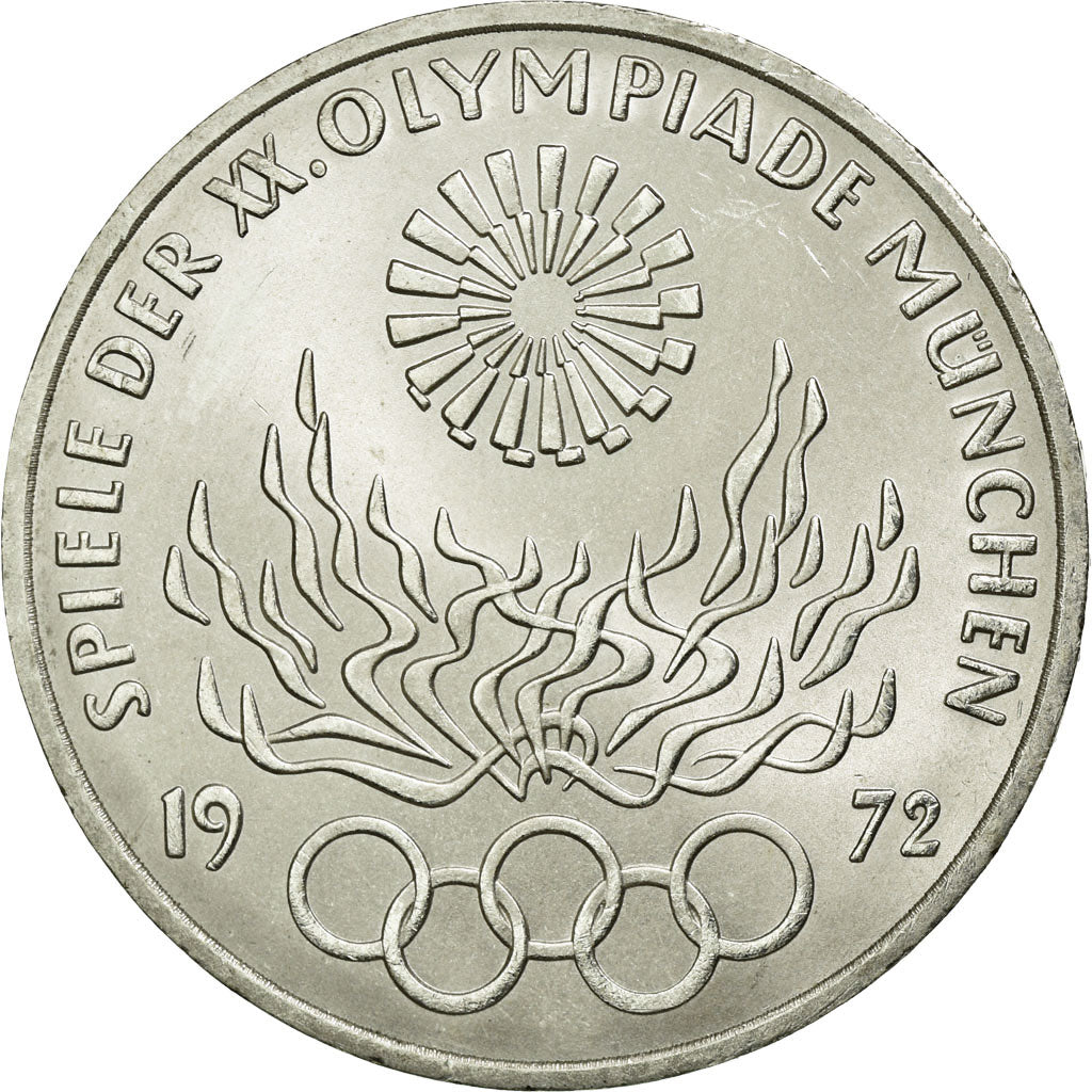 Moneta, GERMANIA - REPUBBLICA FEDERALE, 10 Mark, 1972, Hamburg, SPL, Argento