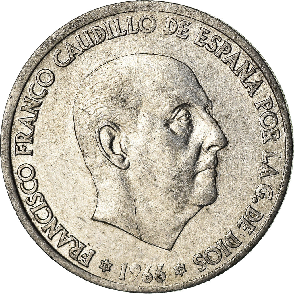 Coin, Spain, Francisco Franco, caudillo, 50 Centimos, 1967, EF(40-45), Aluminum