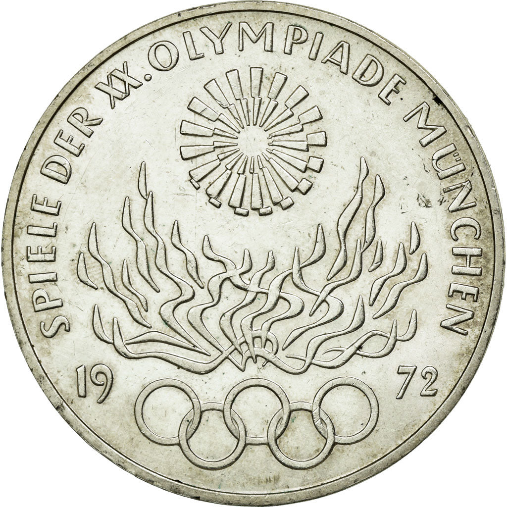Coin, GERMANY - FEDERAL REPUBLIC, 10 Mark, 1972, Karlsruhe, MS(60-62), Silver