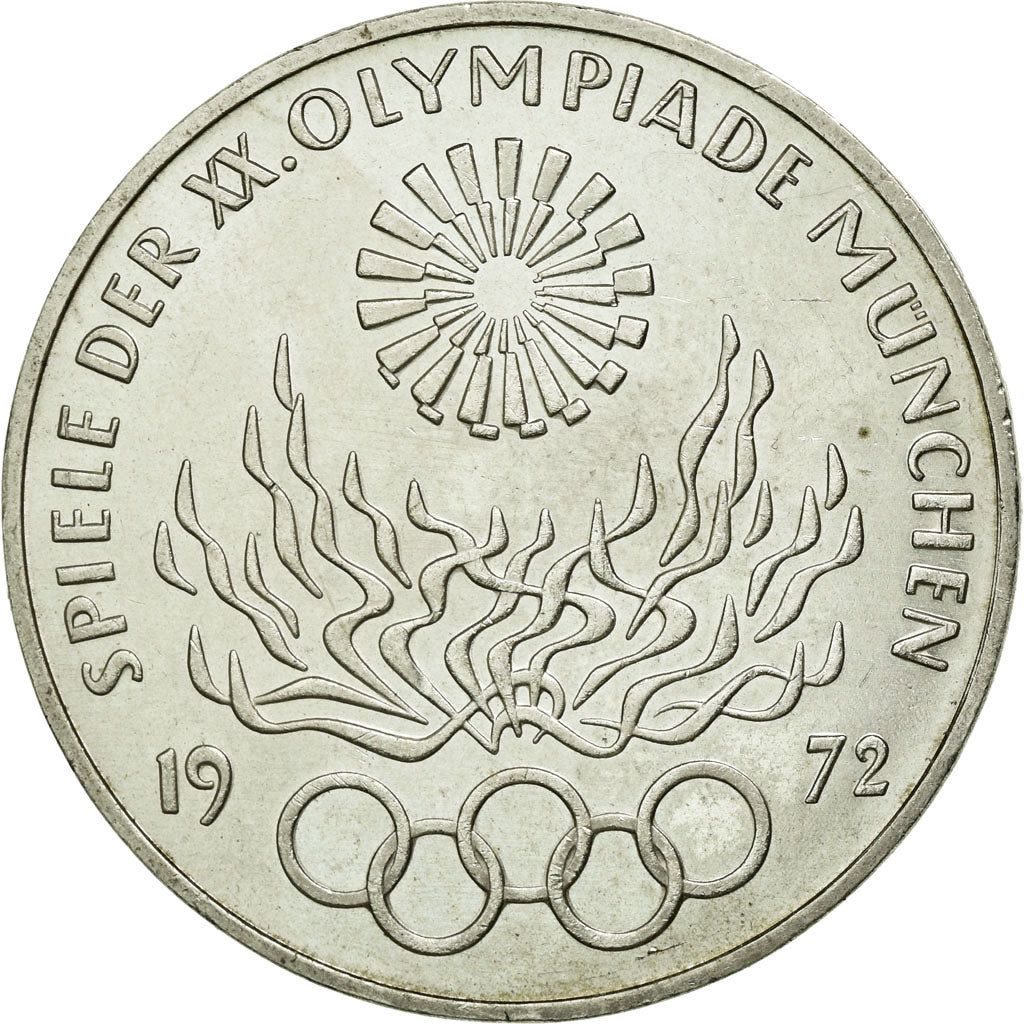Coin, GERMANY - FEDERAL REPUBLIC, 10 Mark, 1972, Karlsruhe, MS(60-62), Silver