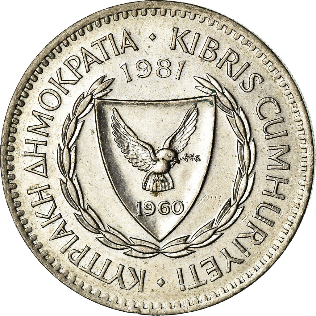 Coin, Cyprus, 100 Mils, 1981, AU(55-58), Copper-nickel, KM:42