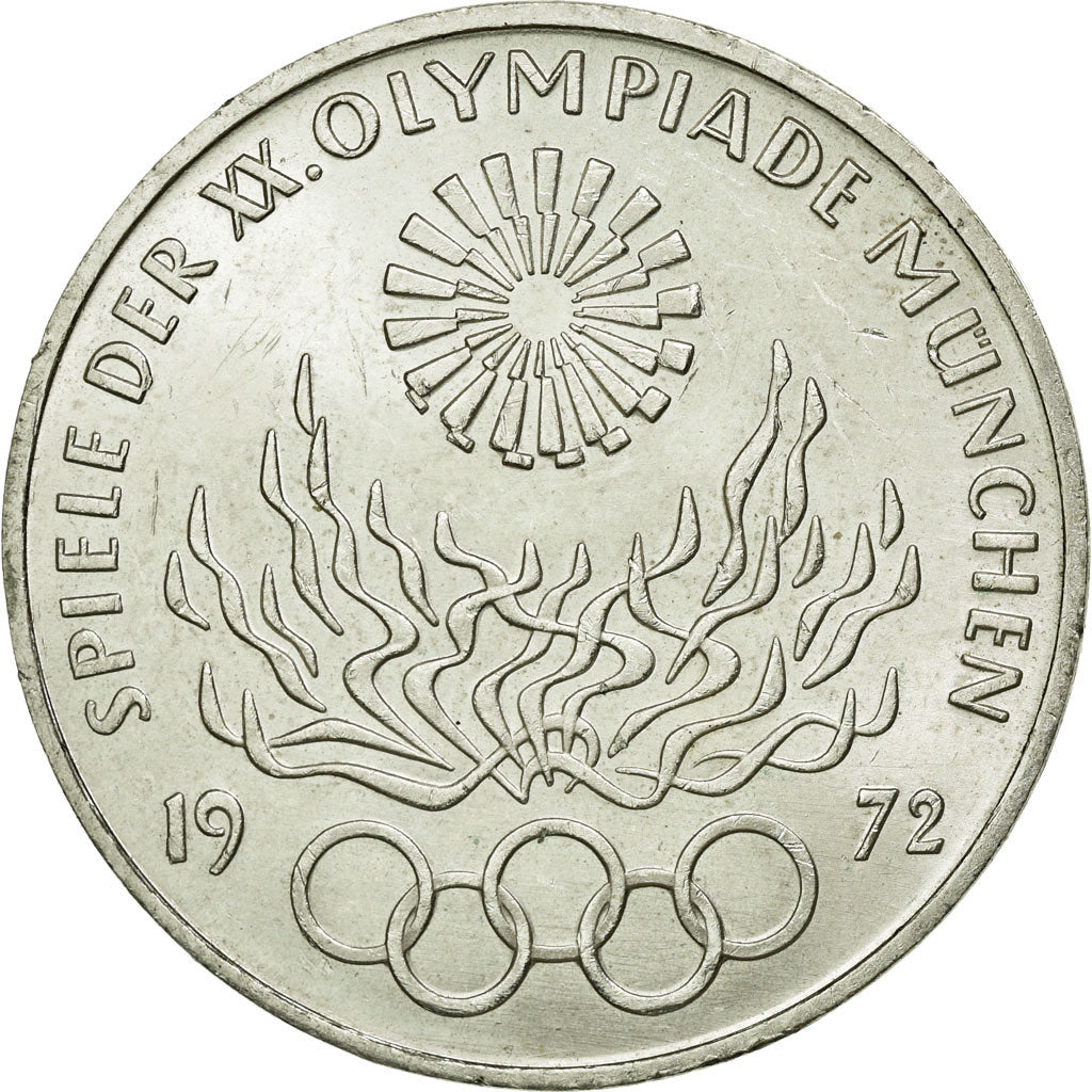 Coin, GERMANY - FEDERAL REPUBLIC, 10 Mark, 1972, Karlsruhe, MS(60-62), Silver
