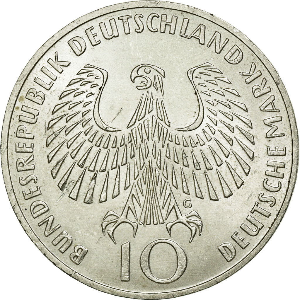 Coin, GERMANY - FEDERAL REPUBLIC, 10 Mark, 1972, Karlsruhe, MS(60-62), Silver