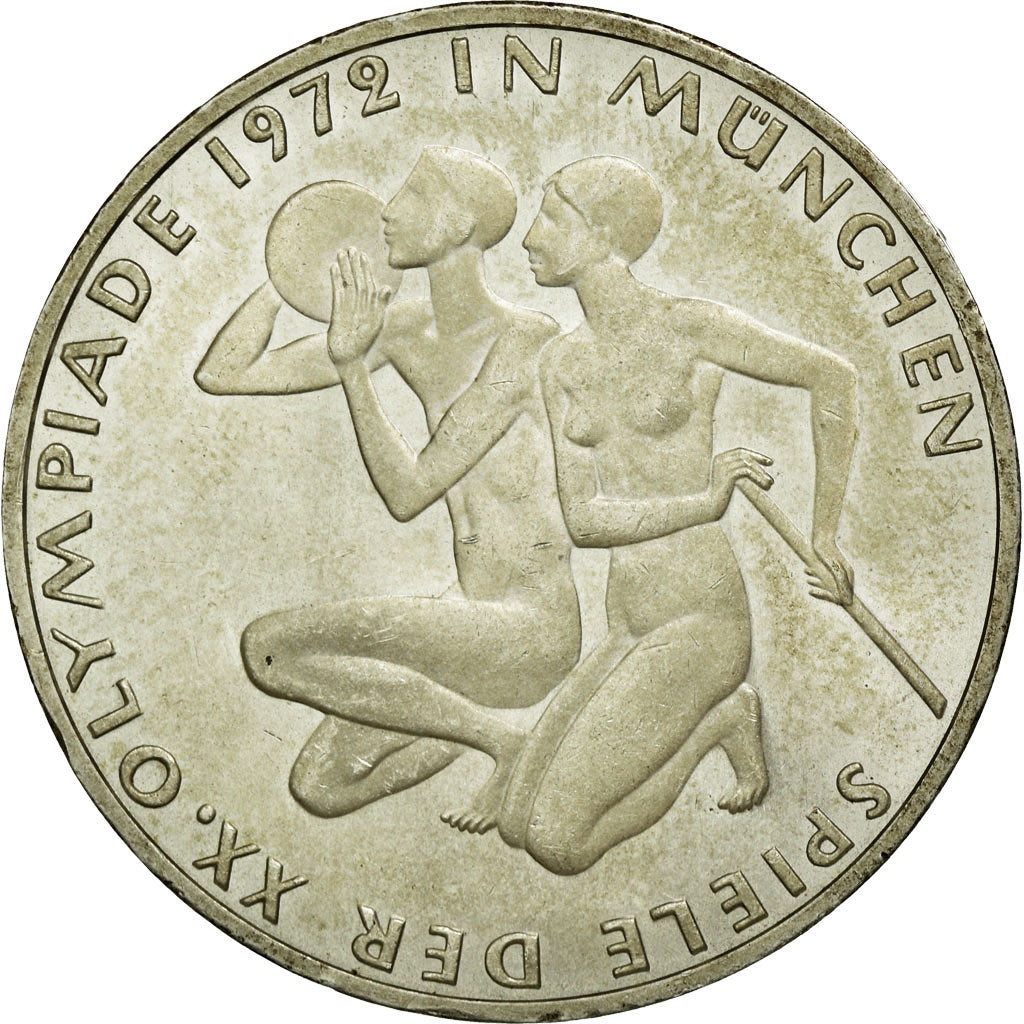 Coin, GERMANY - FEDERAL REPUBLIC, 10 Mark, 1972, Hamburg, MS(60-62), Silver