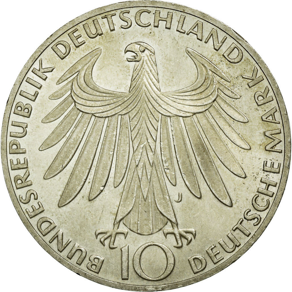 Coin, GERMANY - FEDERAL REPUBLIC, 10 Mark, 1972, Hamburg, MS(60-62), Silver