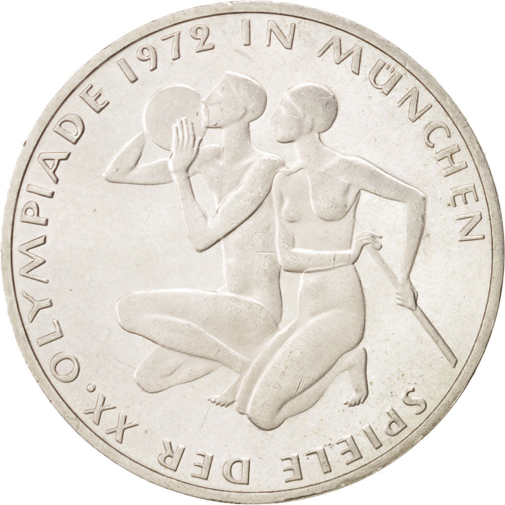 Coin, GERMANY - FEDERAL REPUBLIC, 10 Mark, 1972, Karlsruhe, MS(60-62), Silver