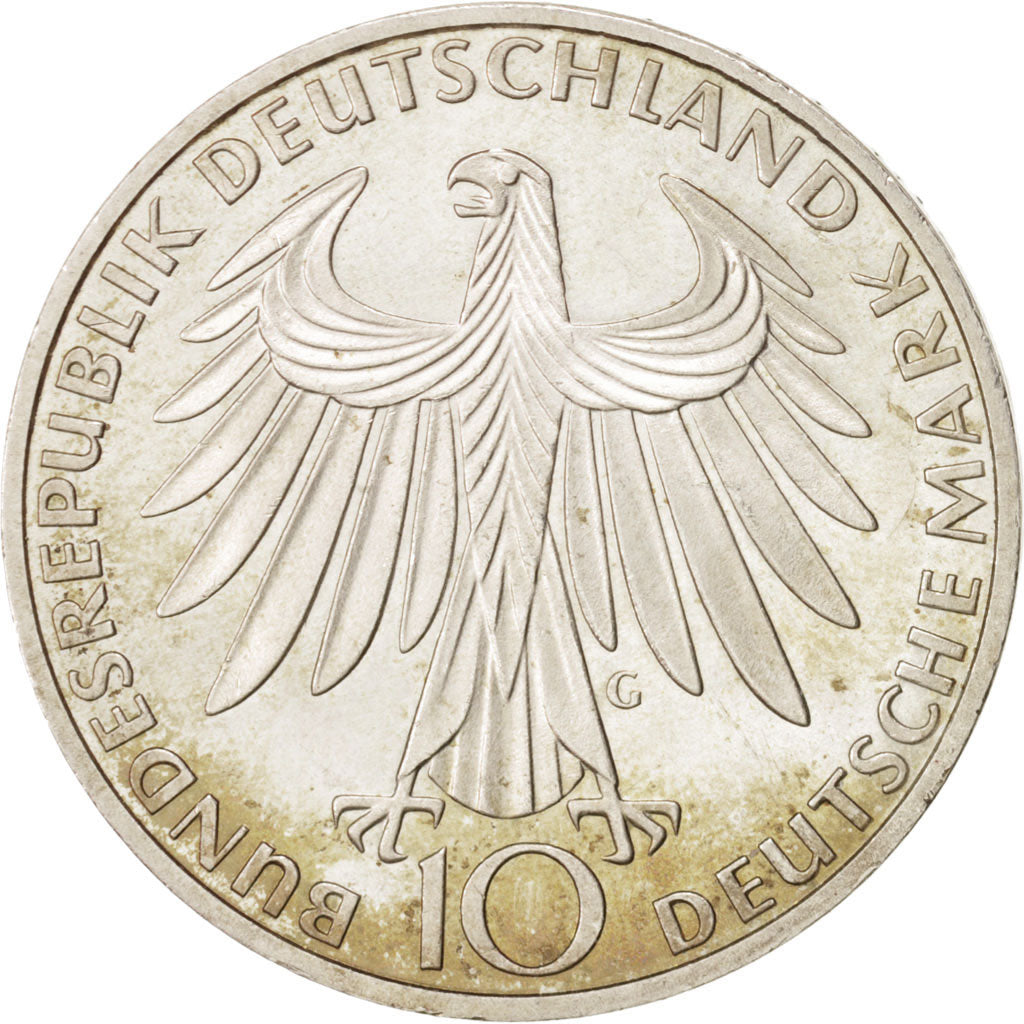 Coin, GERMANY - FEDERAL REPUBLIC, 10 Mark, 1972, Karlsruhe, MS(60-62), Silver
