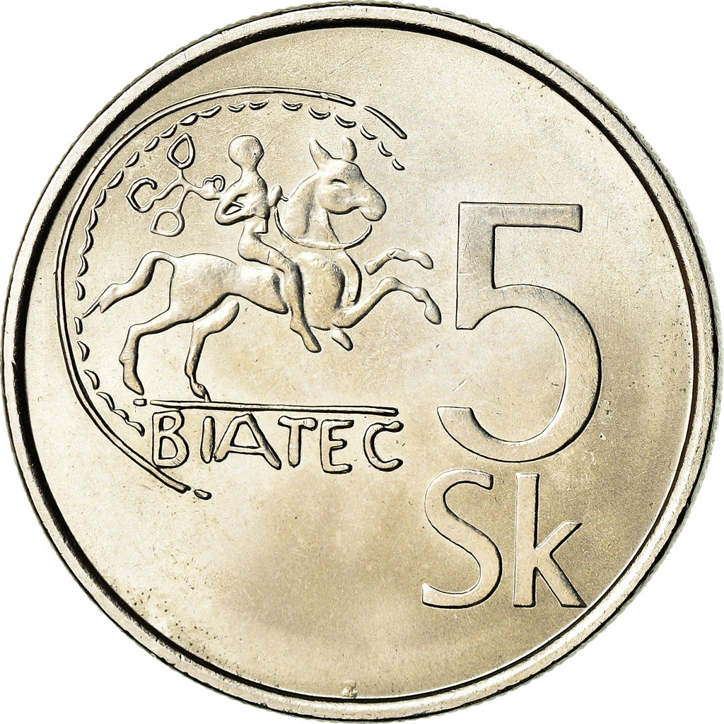 Münze, Slowakei, 5 Koruna, 2007, VZ, Nickel plated steel, KM:14