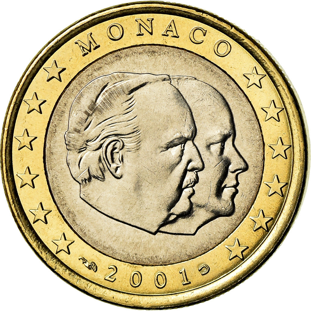 Monaco, Euro, 2001, MS(60-62), Bi-Metallic, Gadoury:MC178, KM:173